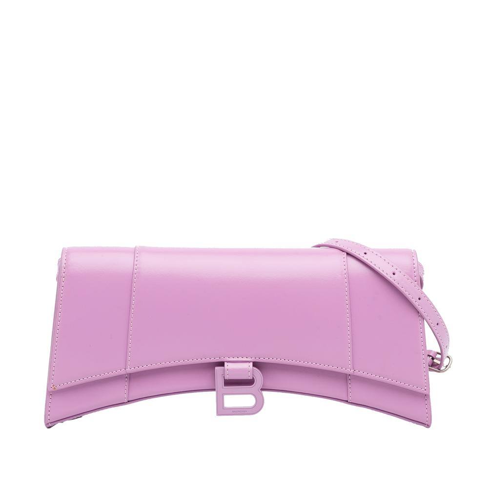 Balenciaga Women's Preloved Hourglass Chain Wallet Shoulder Bag in Pink