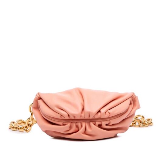 Bottega Veneta Women's Preloved Pouch with Chain Belt Bags in Pink