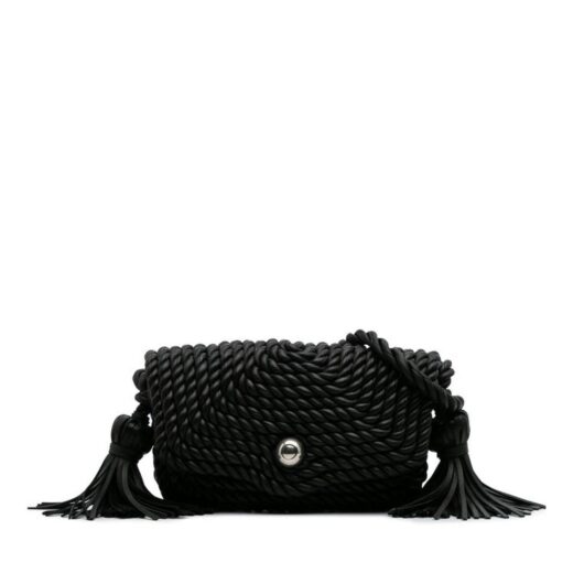Bottega Veneta Women's Preloved Shoulder Bag with Tassels Crossbody Bags in Black
