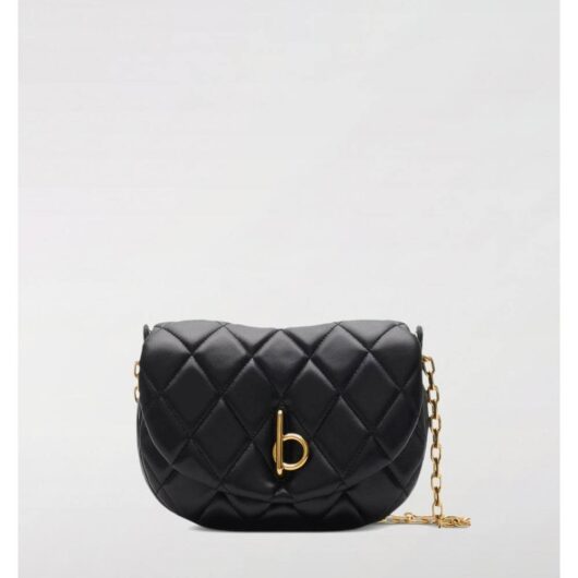 Burberry Women's Quilted Leather Crossbody Bag in Black