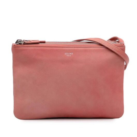 Celine Women's Preloved Leather Crossbody Bag in Pink