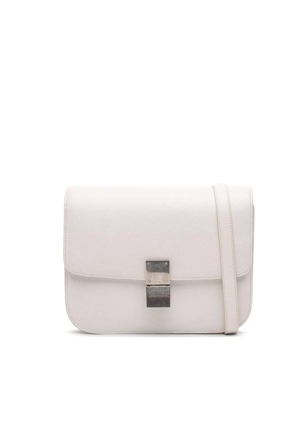 Celine Women's Preloved Leather Shoulder Bag Crossbody Bags in White