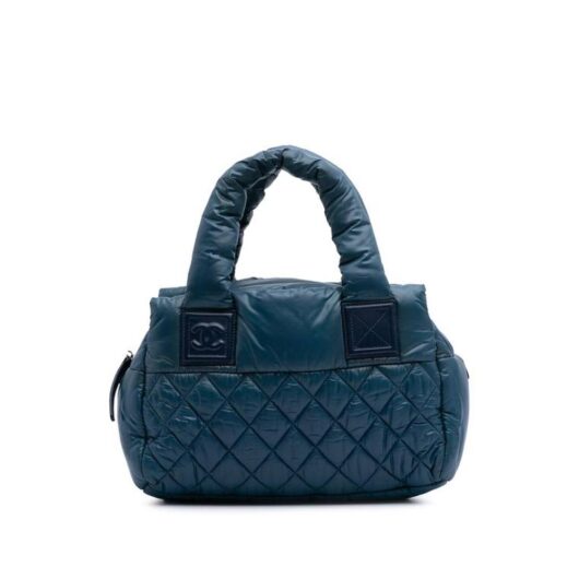 Chanel Women's Preloved Coco Puffer Quilted Handbag Tote Bags in Blue