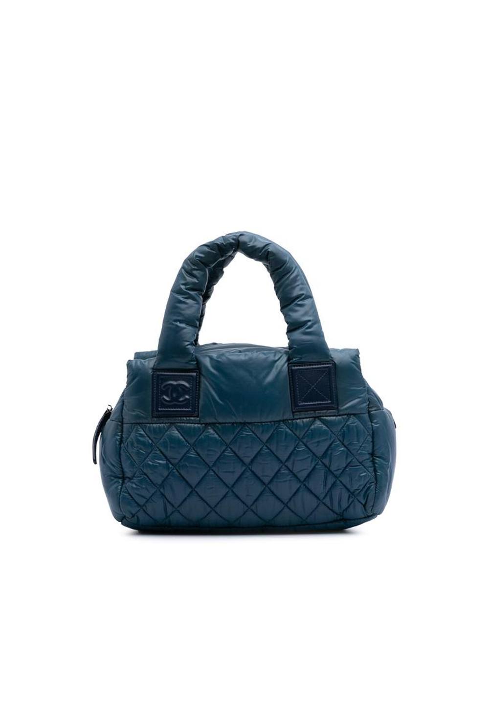 Chanel Women's Preloved Coco Puffer Quilted Handbag Tote Bags in Blue