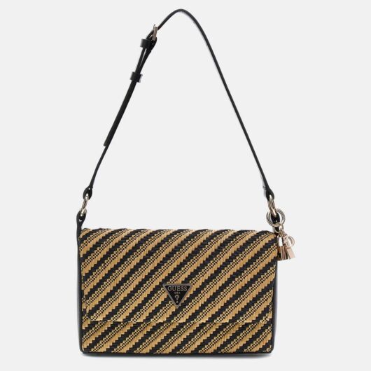 Debenhams Women's Simona Flap Shoulder Bag Natural Black