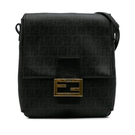 Fendi Women's Preloved Baguette FF Crossbody Bag in Black