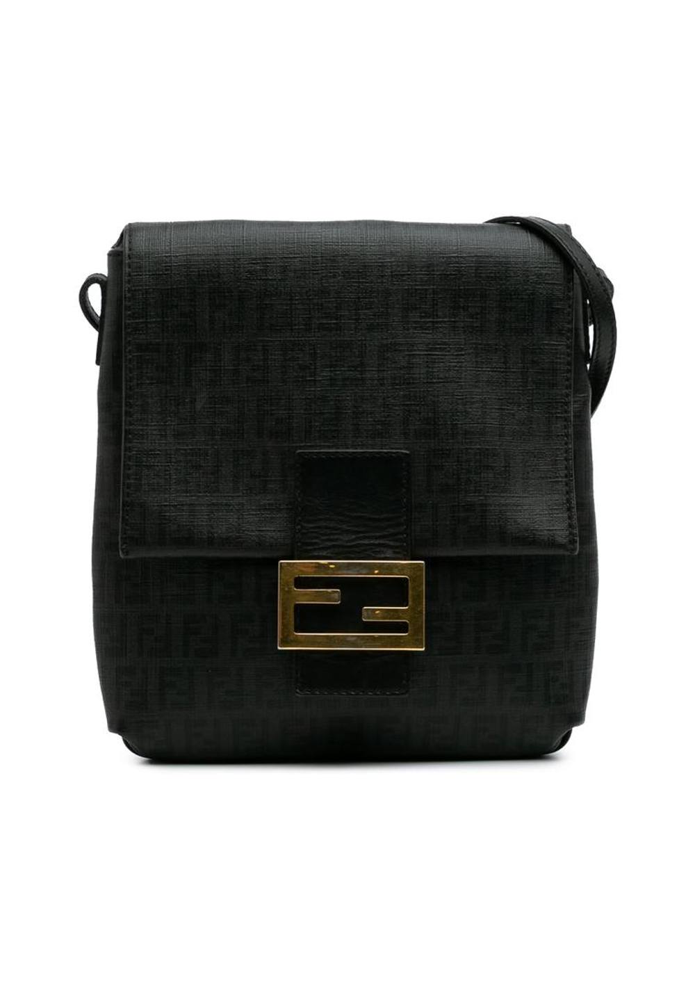 Fendi Women's Preloved Baguette FF Crossbody Bag in Black