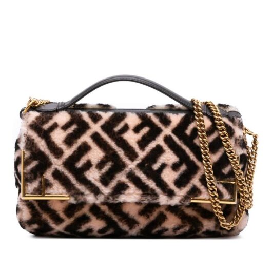 Fendi Women's Preloved Chain Shoulder Bag Satchel in Brown