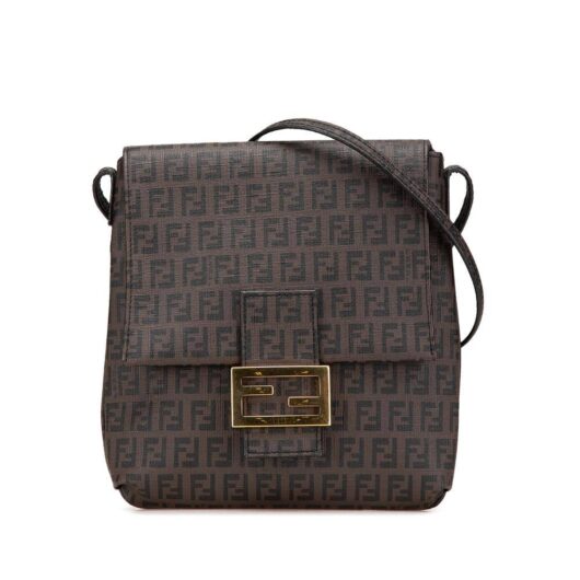 Fendi Women's Preloved Stylish Shoulder Bag with Patterned Design and Exterior in Brown
