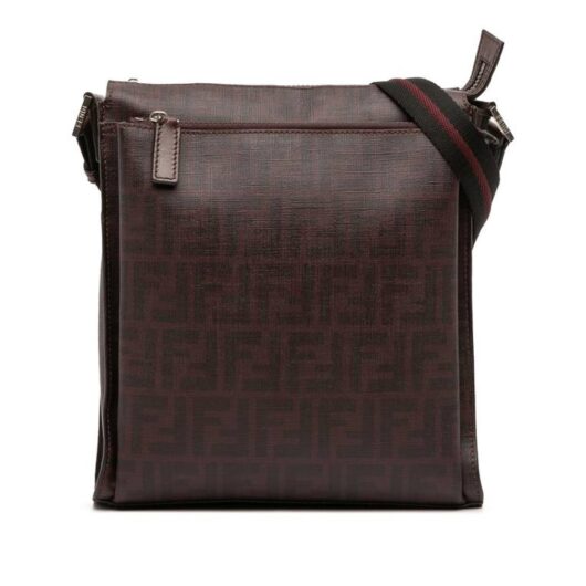 Fendi Women's Preloved Textured Crossbody Bag in Brown