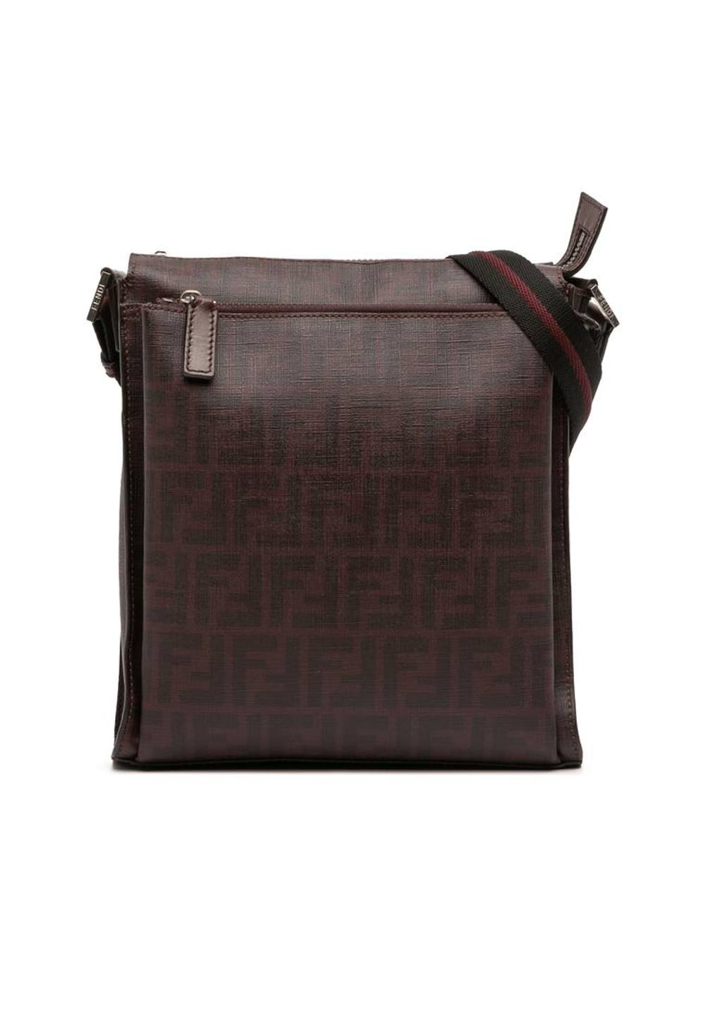Fendi Women's Preloved Textured Crossbody Bag in Brown