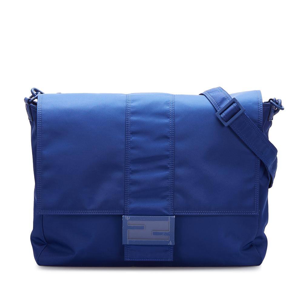 Fendi Women's Preloved Versatile Messenger Bag with Adjustable Strap in Blue