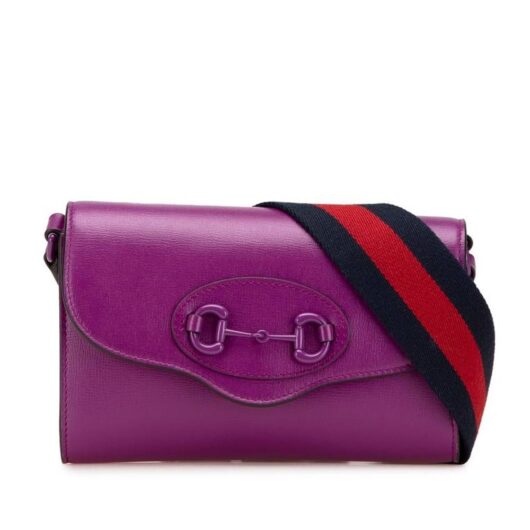 Gucci Women's Preloved Elegant Shoulder Bag with Adjustable Strap and Interior Card in Purple