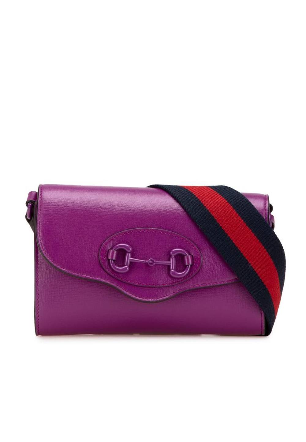 Gucci Women's Preloved Elegant Shoulder Bag with Adjustable Strap and Interior Card in Purple