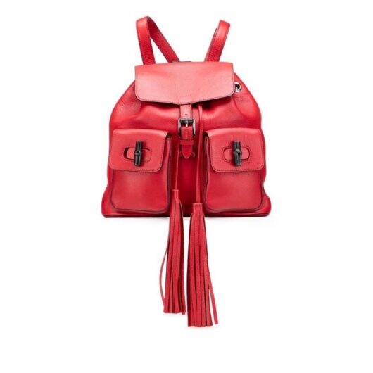 Gucci Women's Preloved Leather Backpack Bag in Red
