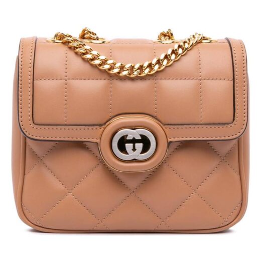 Gucci Women's Preloved Quilted Leather Shoulder Bag in Brown