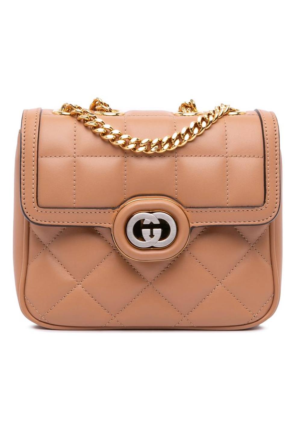 Gucci Women's Preloved Quilted Leather Shoulder Bag in Brown