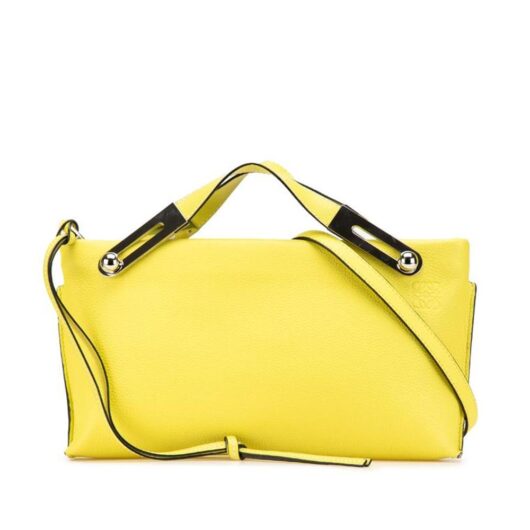 LOEWE Women's Preloved Gate Pocket Small Messenger Bag Satchel in Yellow