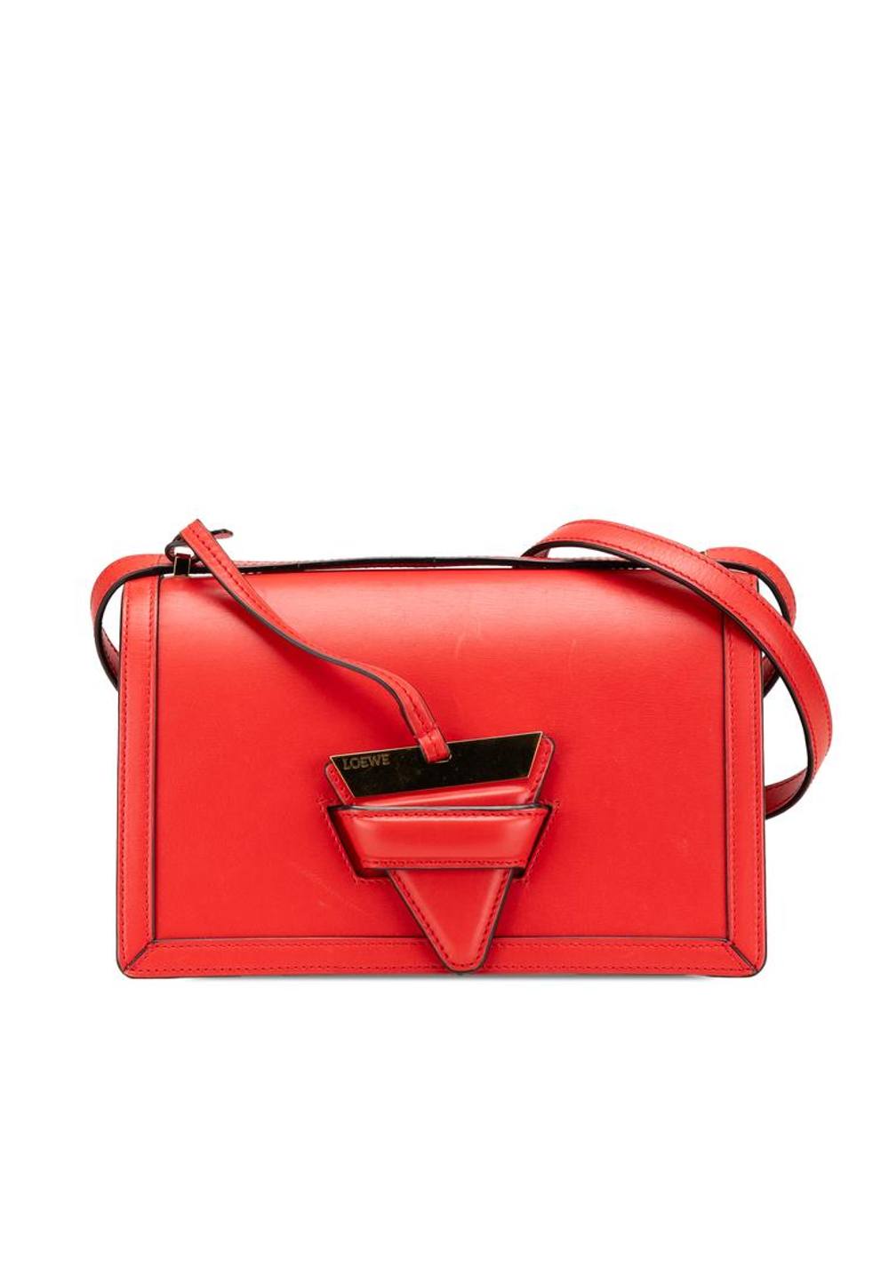 LOEWE Women's Preloved Leather Shoulder Bag Crossbody Bags in Red