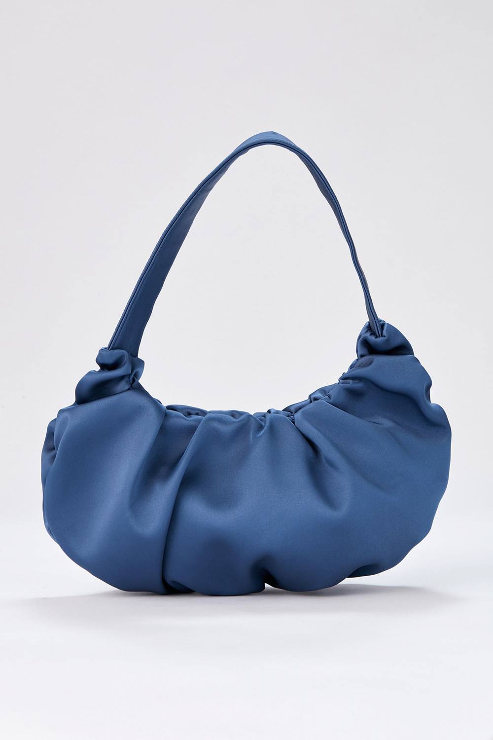 Belissh Women's Pleated Satin Shoulder Bag in Blue