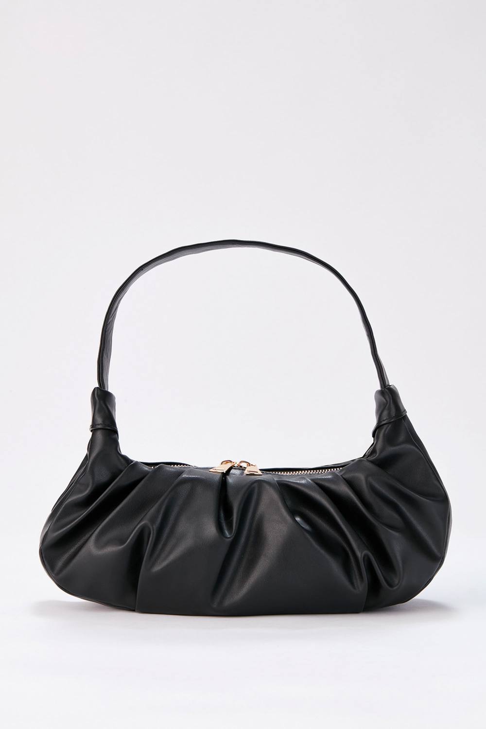 Belissh Women's Pleated Vegan Leather Shoulder Bag in Black