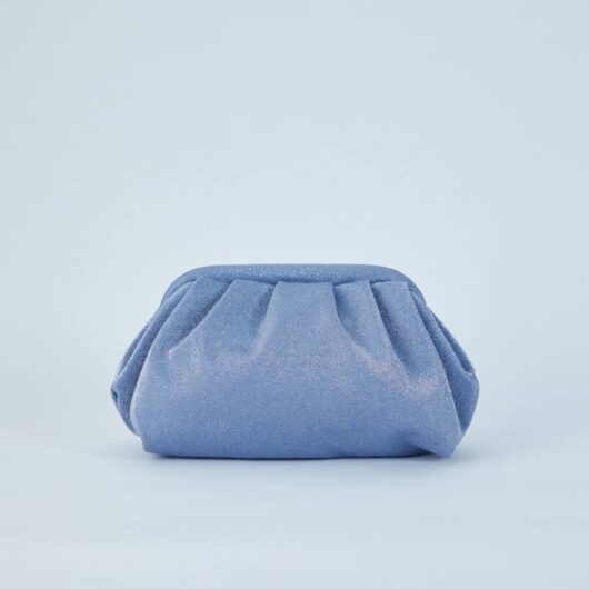 Belissh Women's Shimmery Pouch Bag in Pale Blue