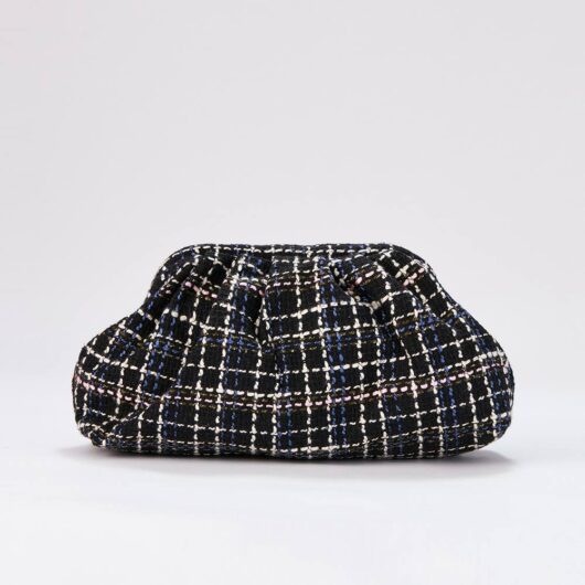 Belissh Women's Tweed Pouch Crossbody Bag in Black