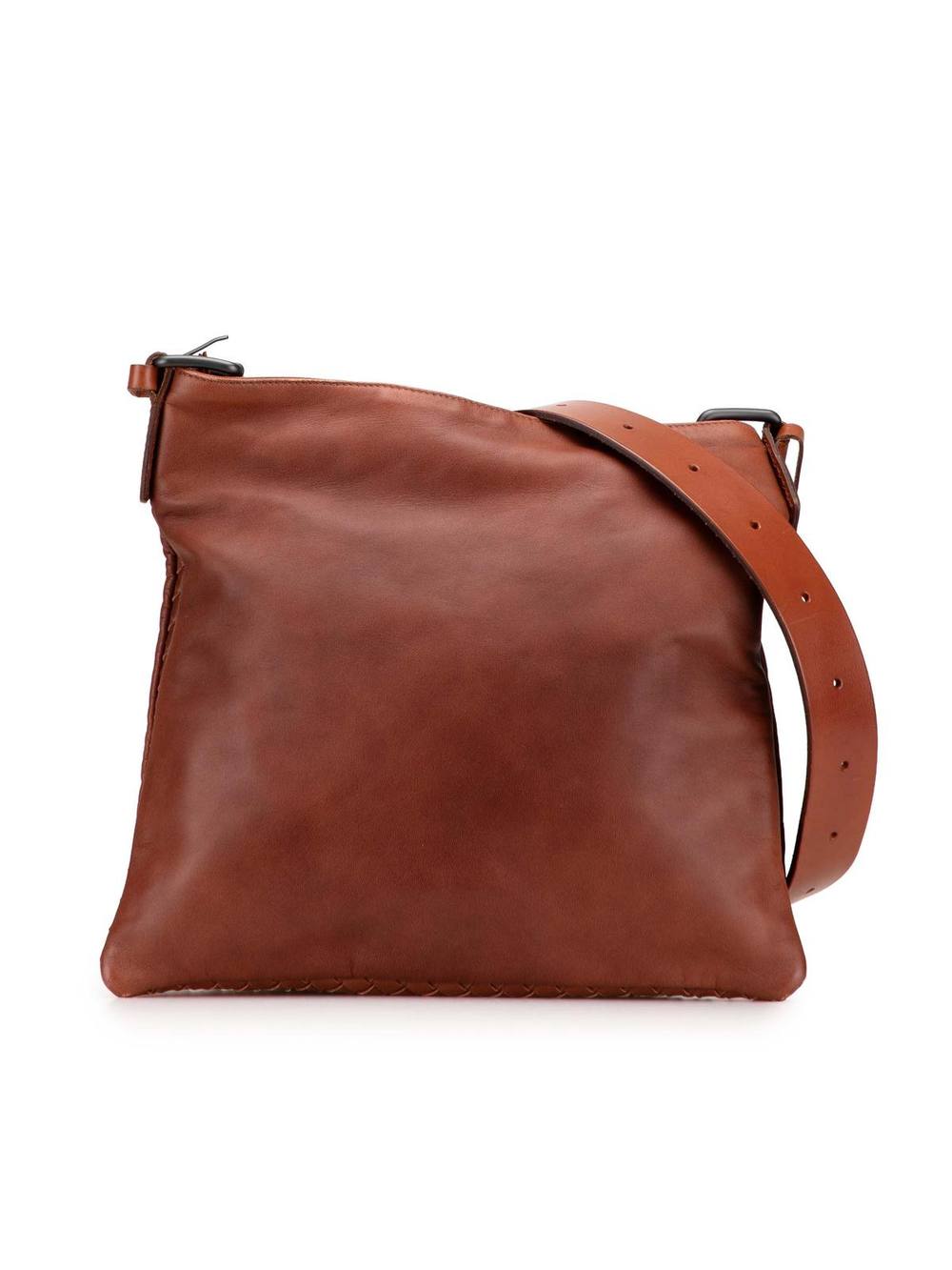 Bottega Veneta Women's Preloved Intrecciato Trimmed Nappa Crossbody Bags in Brown