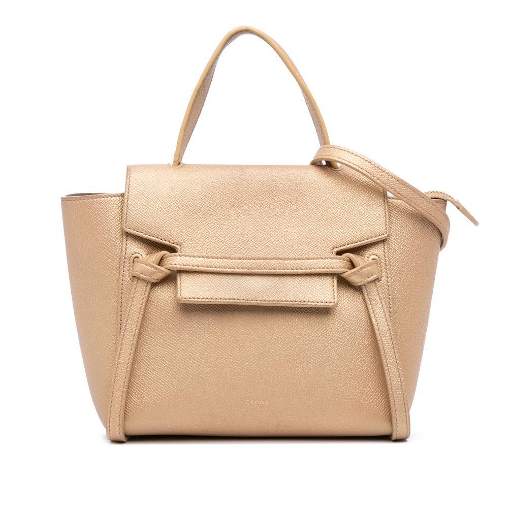 Celine Women's Preloved Satchel Bag in Gold