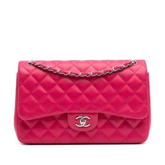 Chanel Women's Preloved Classic Flap Bag 255 Quilted Leather Shoulder Bag in Pink