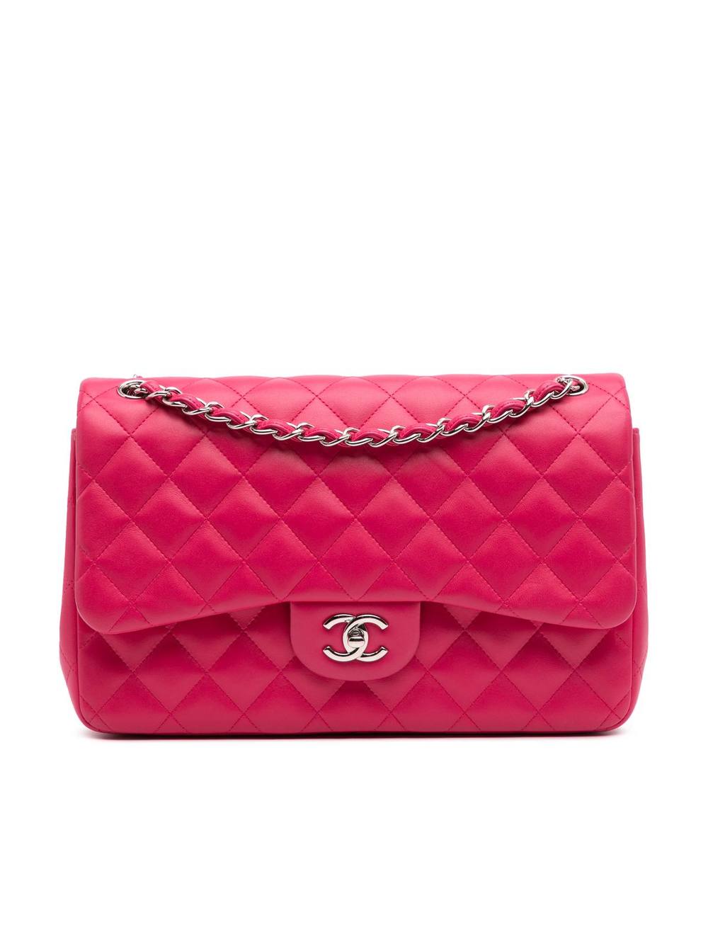 Chanel Women's Preloved Classic Flap Bag 255 Quilted Leather Shoulder Bag in Pink