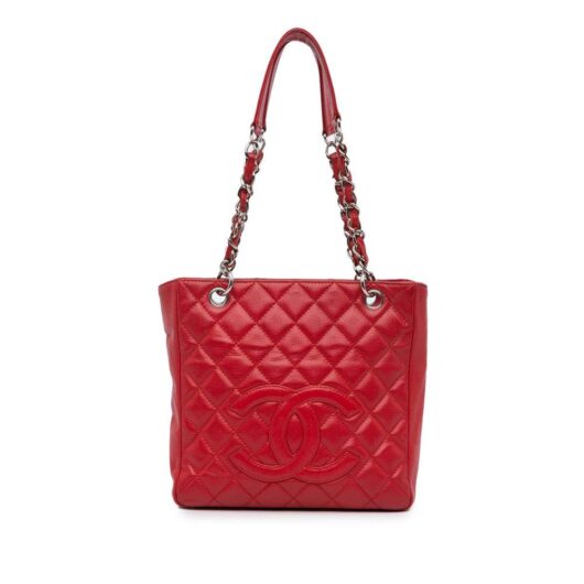 Chanel Women's Preloved Classic Flap Quilted Tote Red Leather Tote Bags