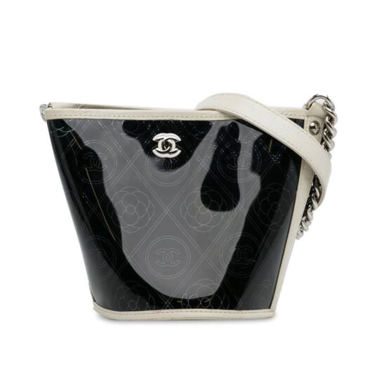 Chanel Women's Preloved Fashionable Top Handle Bucket Bag with Chain Detail in Black