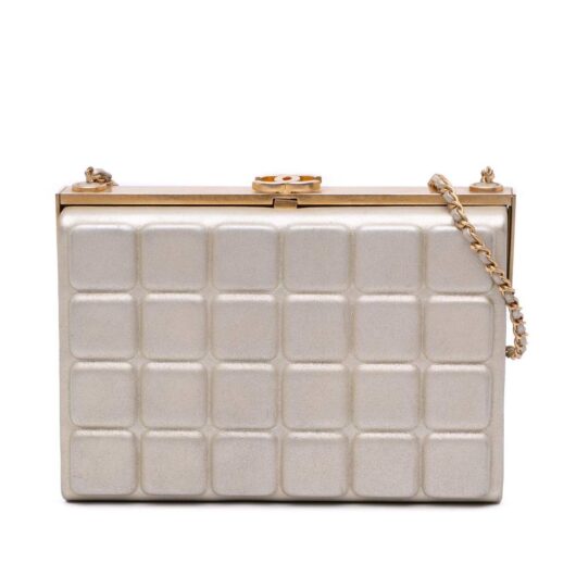 Chanel Women's Preloved Quilted Lambskin Leather Crossbody Bags in Gold