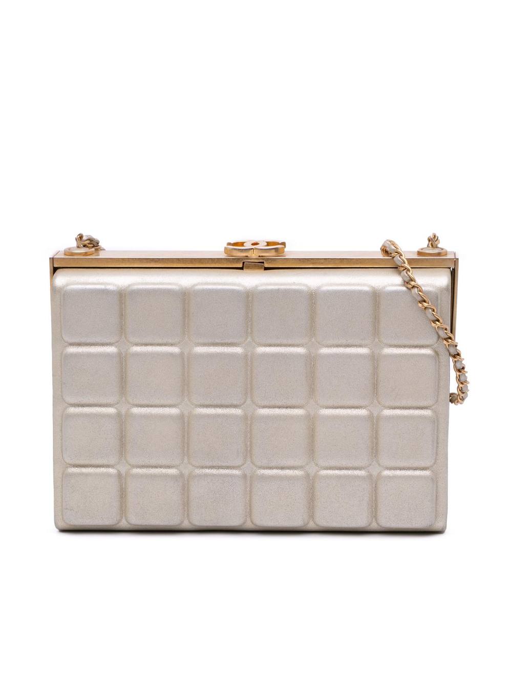 Chanel Women's Preloved Quilted Lambskin Leather Crossbody Bags in Gold