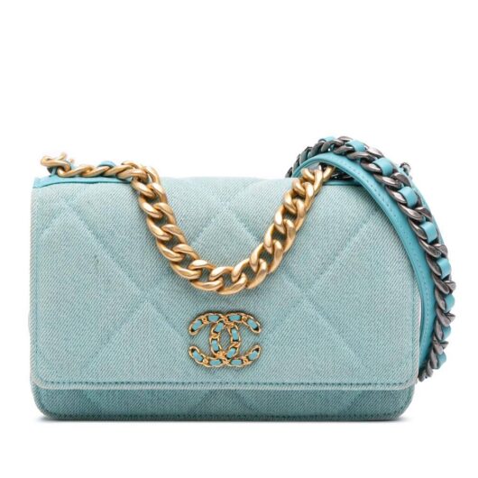 Chanel Women's Preloved Satchel Bag in Blue