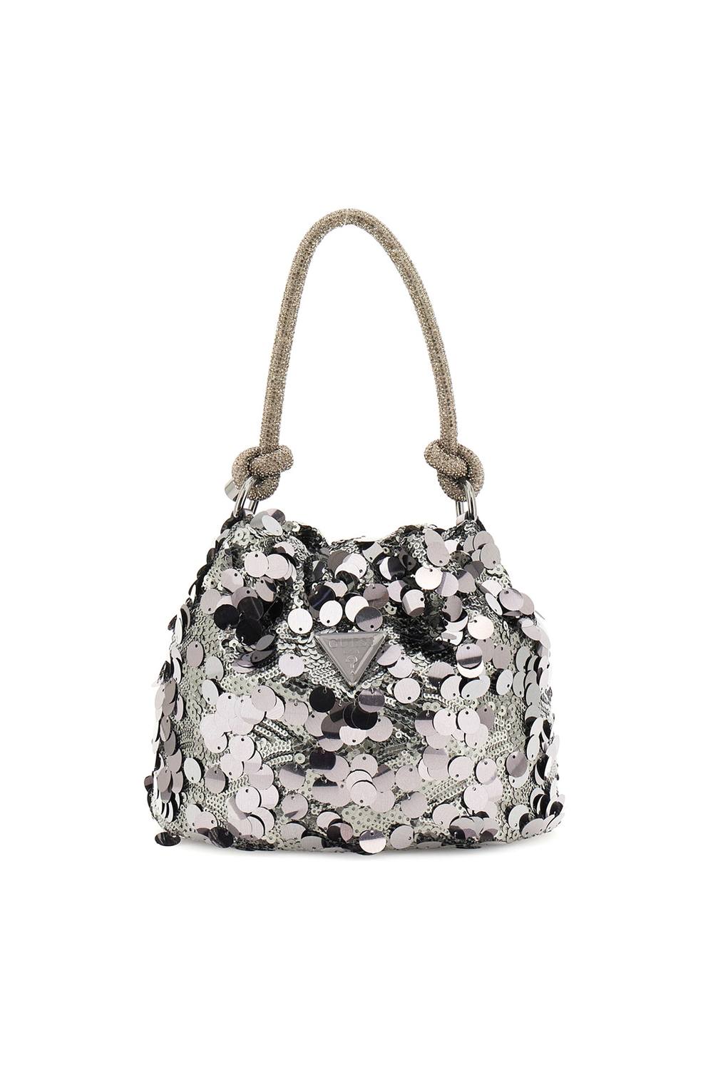 Debenhams Women's Holiday Shine Top Handle Pouch Silver/ Pewter in Silver