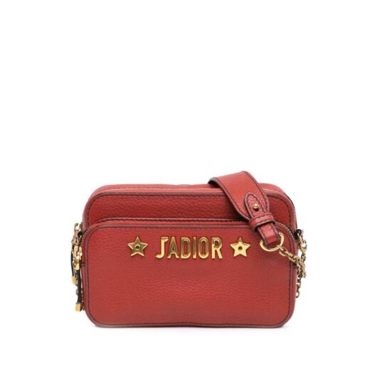 Dior Women's Preloved Leather JA Camera Bag Crossbody Bags in Red