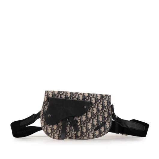 Dior Women's Preloved Oblique Canvas Saddle Messenger Bag Crossbody Bags in Brown