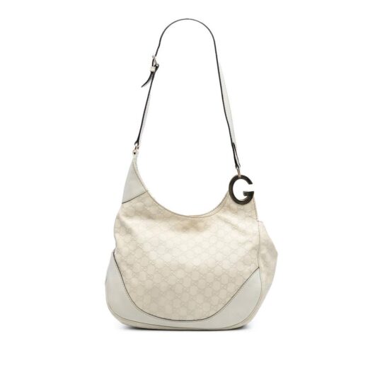 Gucci Women's Preloved Leather Shoulder Bag Crossbody Bags in White