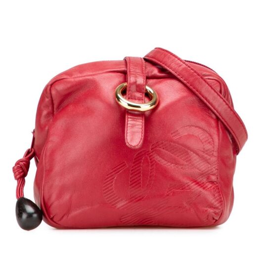 LOEWE Women's Preloved Leather Anagram Crossbody Bags in Red