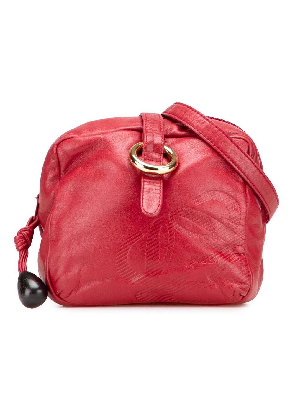 LOEWE Women's Preloved Leather Anagram Crossbody Bags in Red