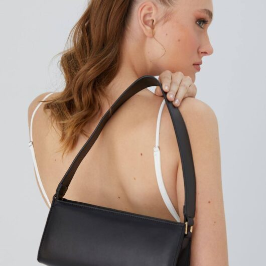 Belissh Women's Vegan Leather Shoulder Bag in Black