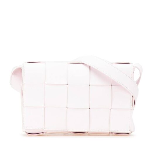 Bottega Veneta Women's Preloved Nappa Intrecciato Cassette Crossbody Bag in Pink