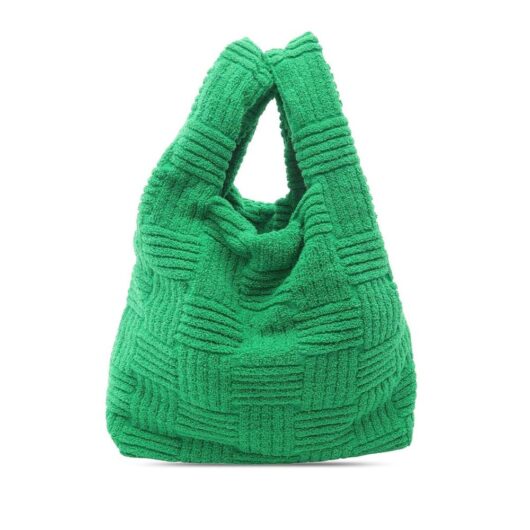 Bottega Veneta Women's Preloved Terry Cloth Shopping Tote Bag in Green