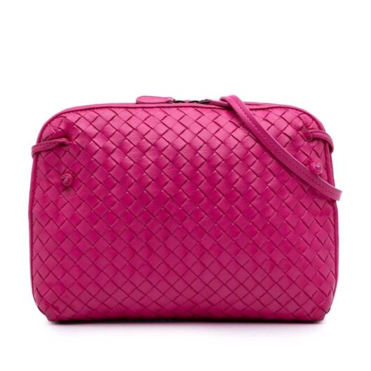 Bottega Veneta Women's Preloved Nappa Intrecciato Nodini Crossbody Bag in Pink