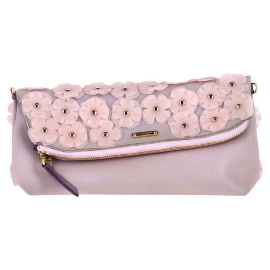 Burberry Women's Preloved The Petal in Flowers Pouch in Purple Rubber