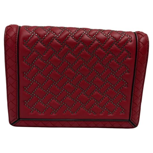 Bottega Veneta Women's Preloved Mini Montebello Crossbody Bag in Burgundy Leather