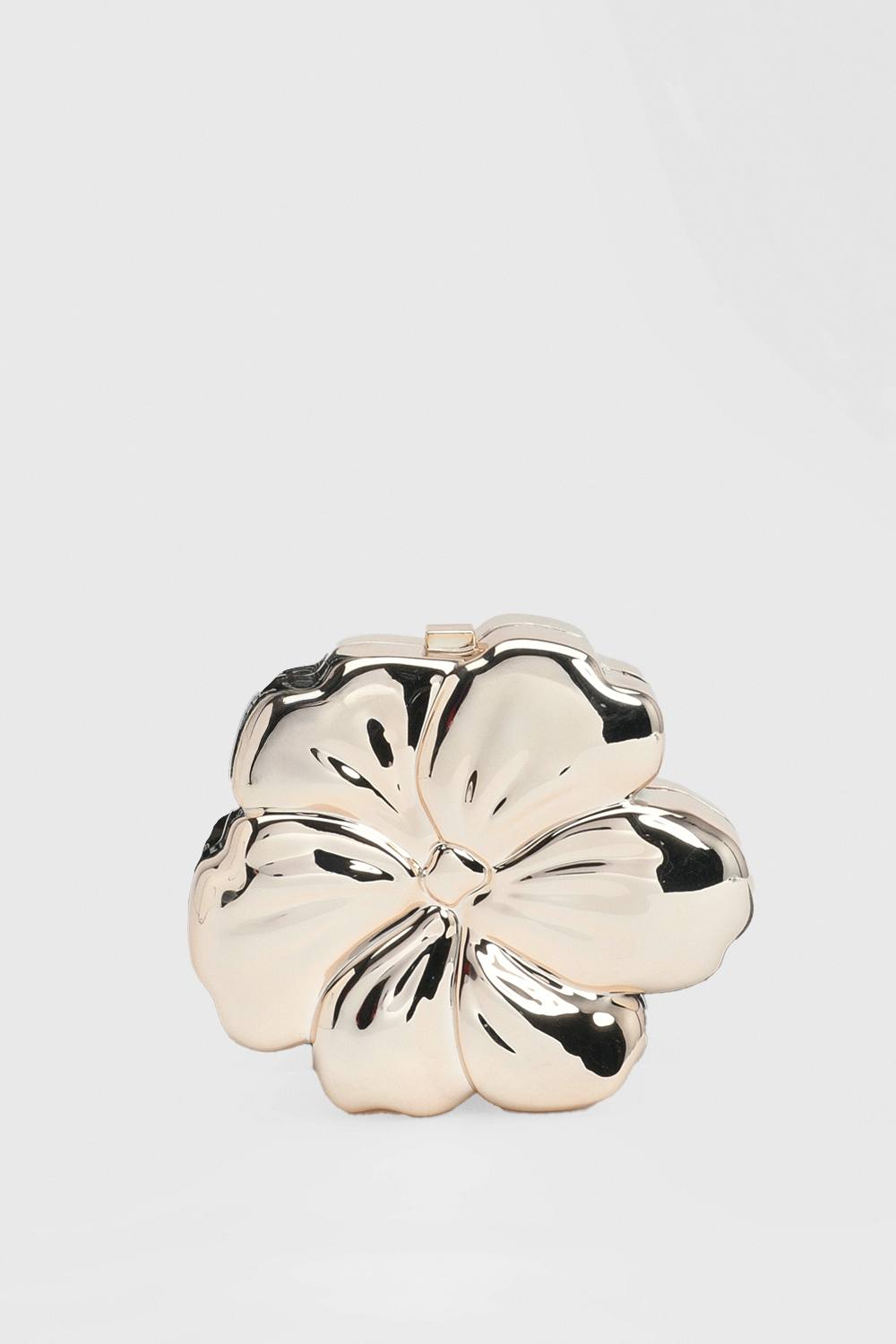 MISSPAP Women's Flower Shaped Clutch Bag in Gold