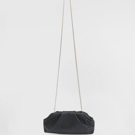 MISSPAP Women's Small Ruched Clutch Bag in Black
